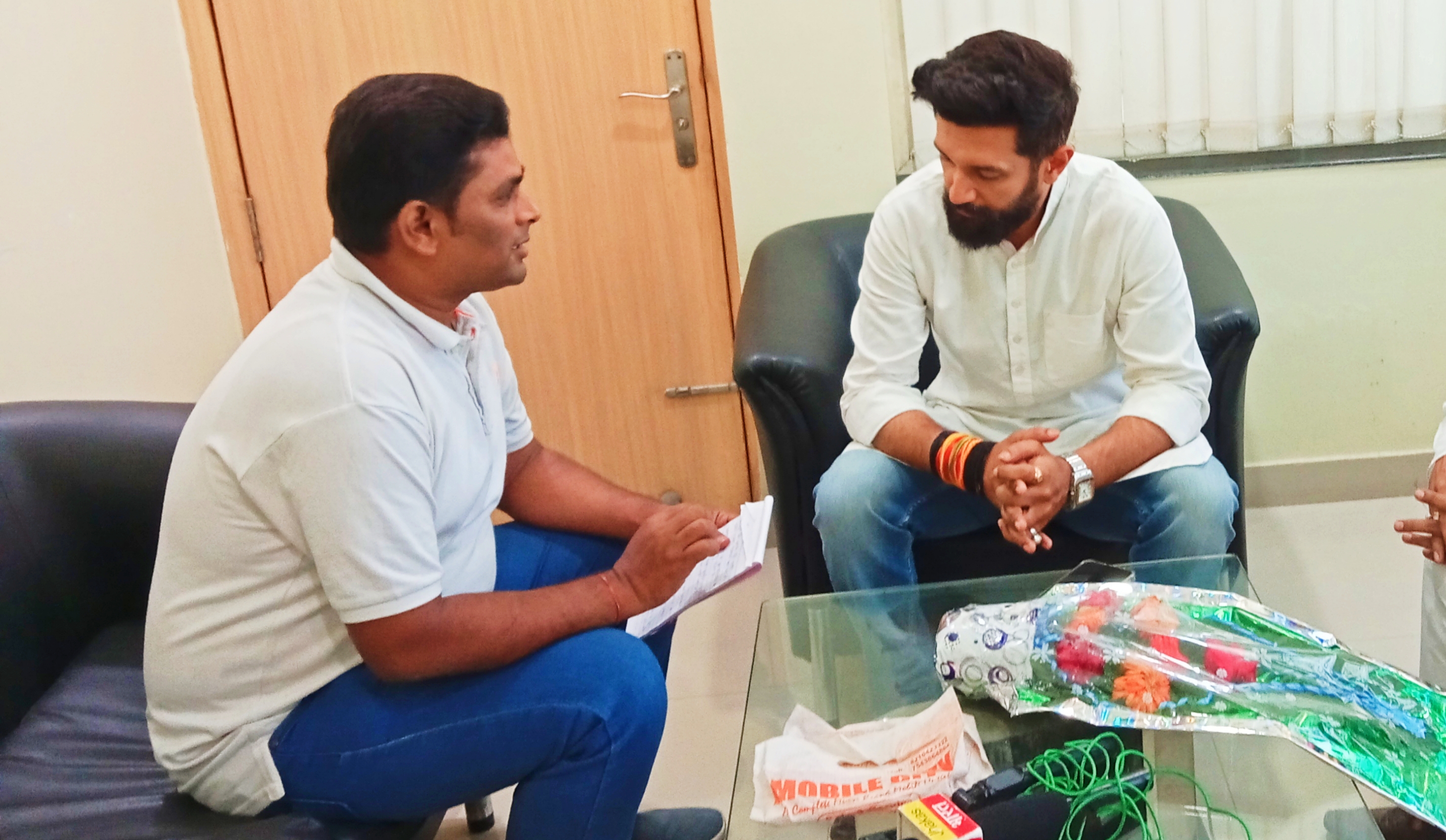 Uday Mandal with Chirag Paswan Lok Janshakti Party Leader